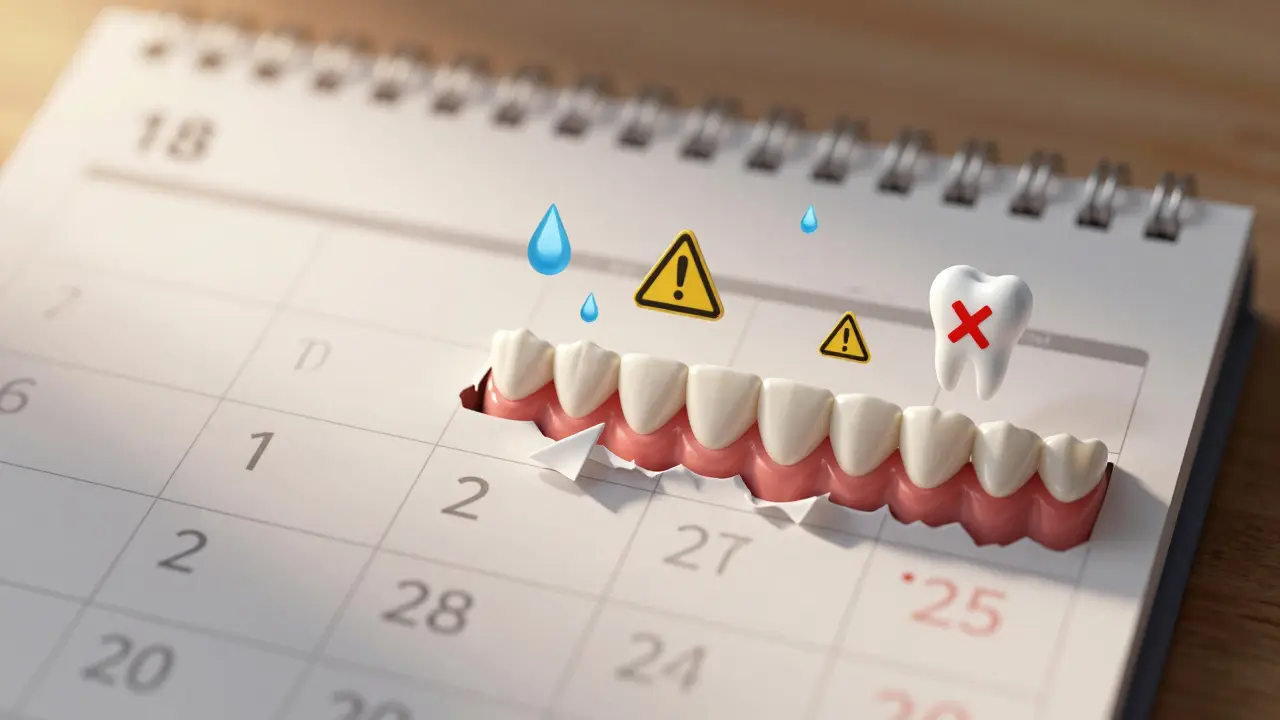 Kalendář přecházející od 18 do 25 let, kde osmičky rostou skrz papír, symbolizující časový tlak.