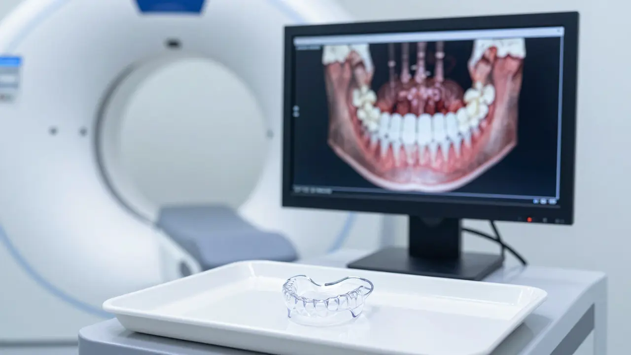 CBCT rentgen zubů a ochranná kousoutová dlahka v ordinaci