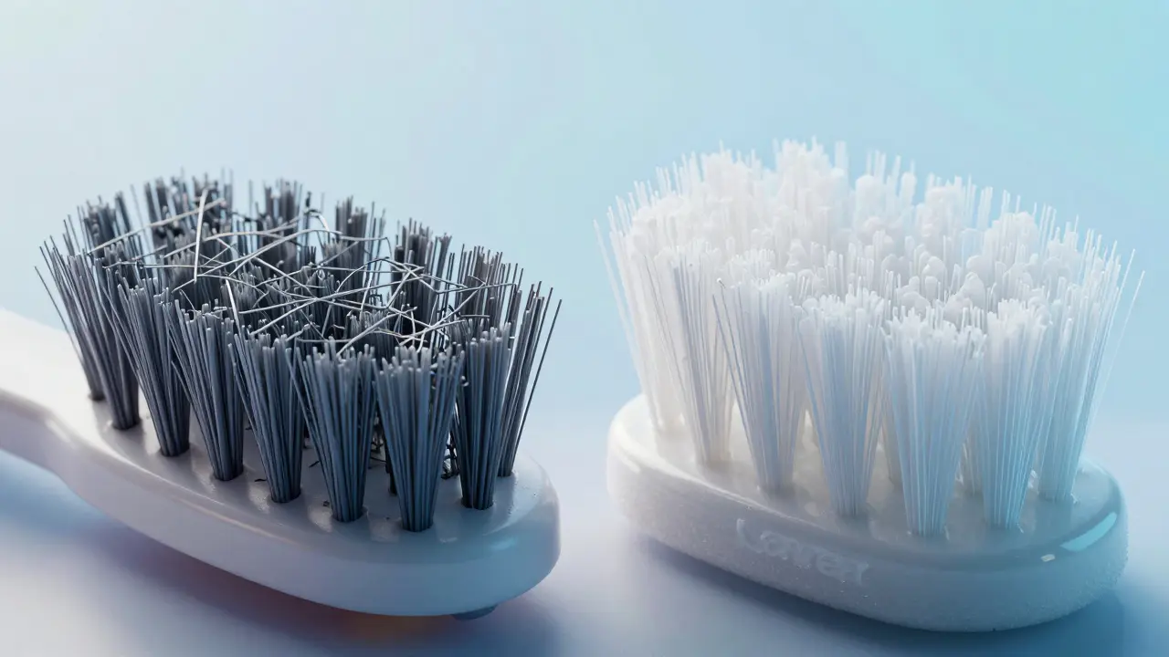 Konceptuální srovnání hrubých nylonových vláken s jemnými hustými vlákny Curen.