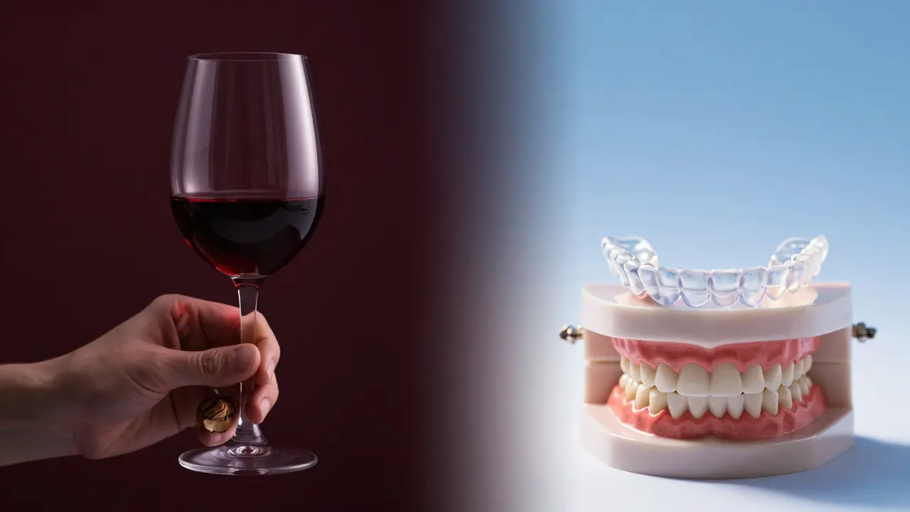 Červené víno a ořechy versus ochranná noční clona proti chrupu