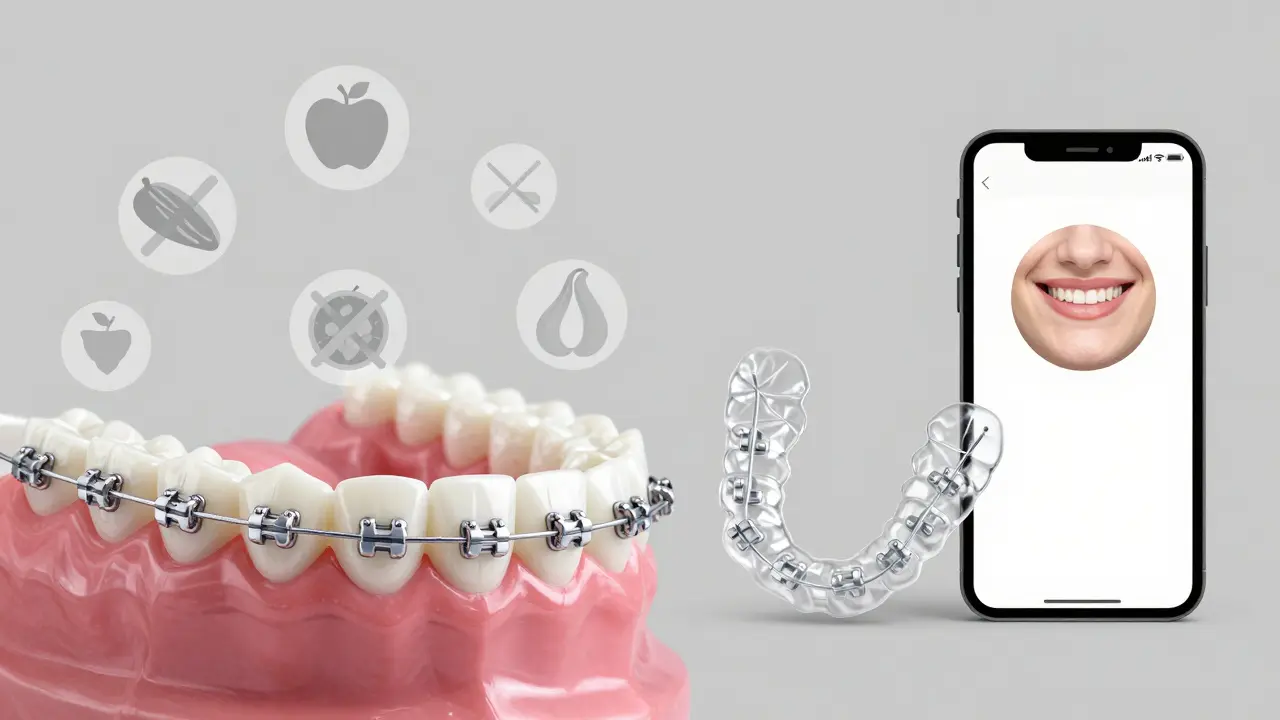 Porovnání kovových a neviditelných rovnátek