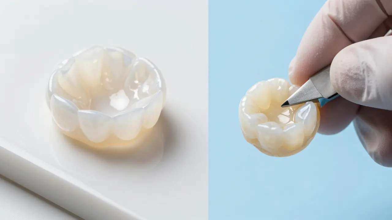 Porovnání porcelánové a kompozitní zubní fazety
