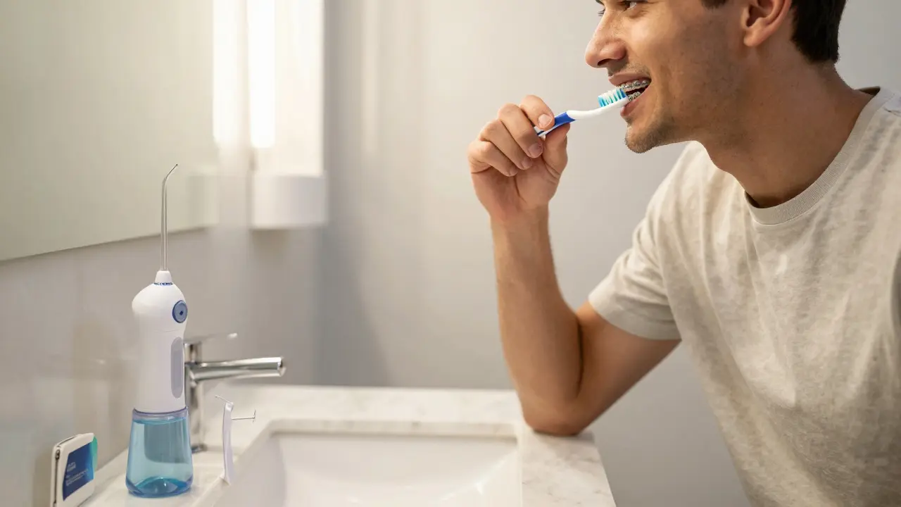 Sada hygienických potřeb pro čištění zubů s rovnátky