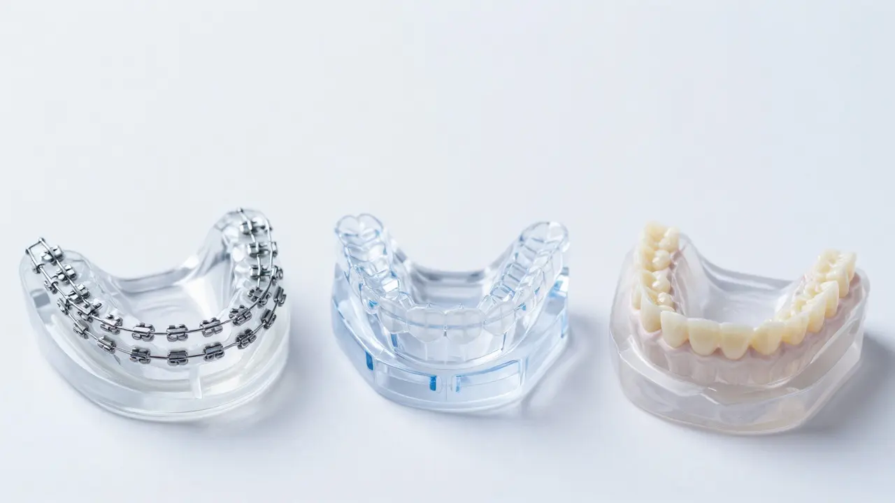 Srovnání kovových rovnátek, Invisalign a keramických drážek