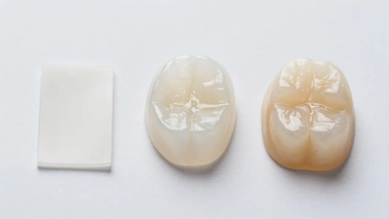 Srovnání materiálů: PVC, polymer a kompozit pro zubní náplasti