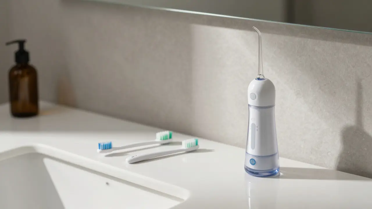 Hygienické pomůcky pro péči o implantáty na toaletním stole