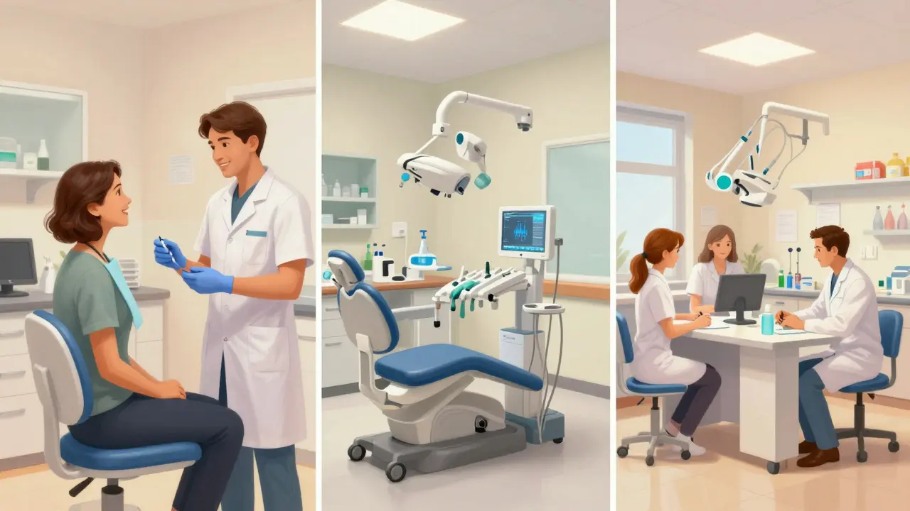 Ilustrace různých kariérních možností pro dentální hygienisty v ČR