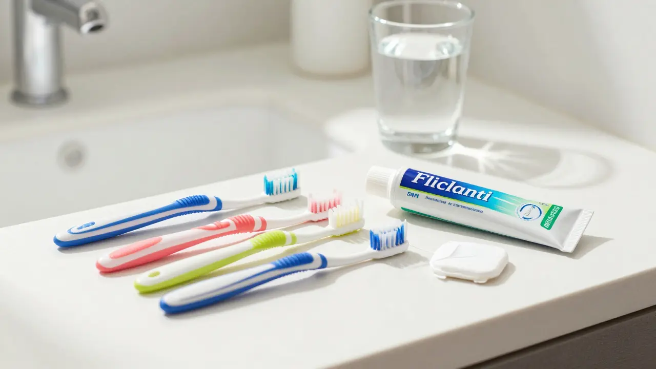 Mezizubní kartáčky a nit pro prevenci kazu