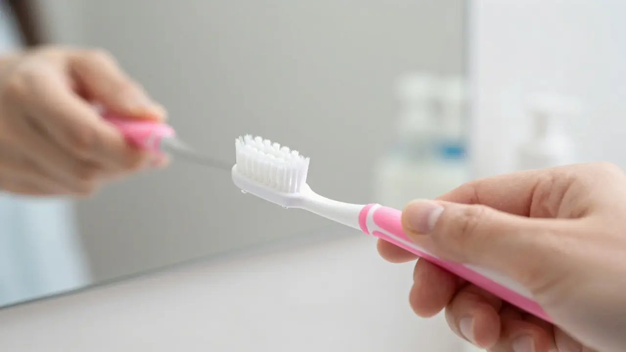 Správná technika čištění zubů pod úhlem 45 stupňů k dásním